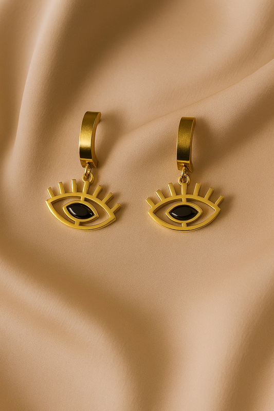 Golden Evil Eye Earrings